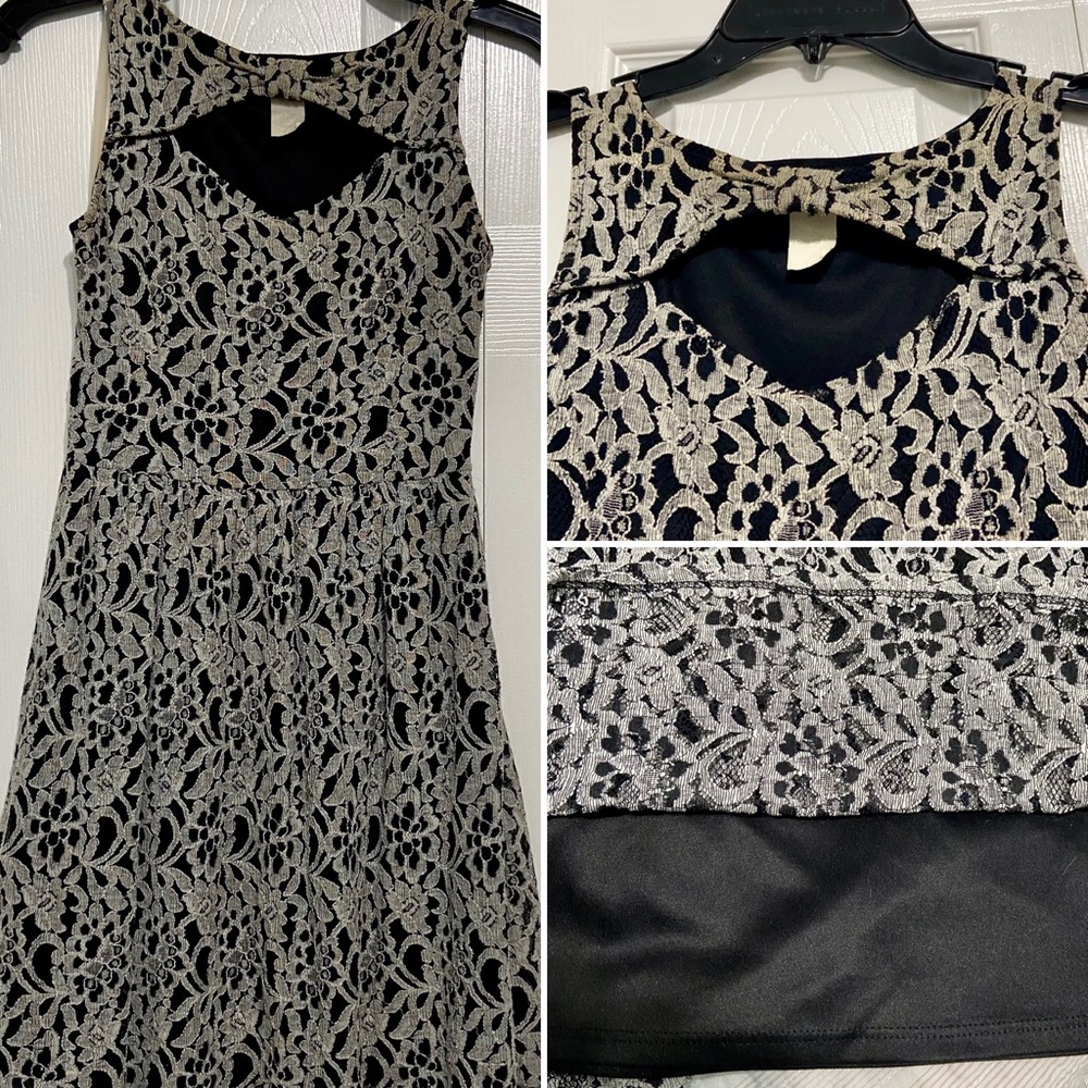 Sleeveless lace dress with keyhole cutout